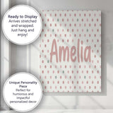 Personalised Name Cute Pastel Polka Dot Custom  Modern Room Accent Elegant Feature Canvas Wall Art Print Decor Picture Ready to Hang