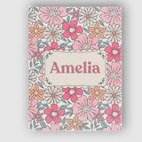 Personalised Name Cute Hand Drawn Floral Custom  Unique Gift Idea Elegant Feature Canvas Wall Art Print Decor Picture Ready to Hang