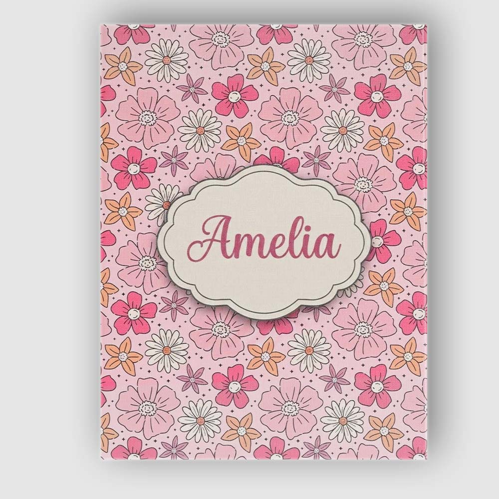 Personalised Name Cute Hand Drawn Floral Custom  Unique Gift Idea Elegant Feature Canvas Wall Art Print Decor Picture Ready to Hang