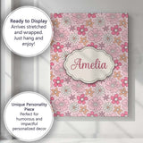 Personalised Name Cute Hand Drawn Floral Custom  Unique Gift Idea Elegant Feature Canvas Wall Art Print Decor Picture Ready to Hang