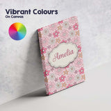 Personalised Name Cute Hand Drawn Floral Custom  Unique Gift Idea Elegant Feature Canvas Wall Art Print Decor Picture Ready to Hang