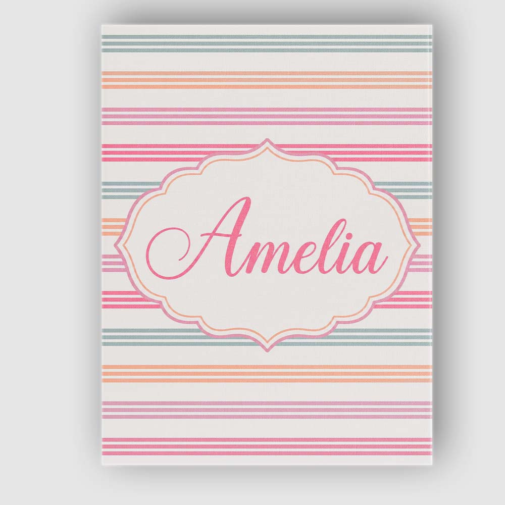 Personalised Name Cute Pastel Horizontal Custom  Unique Gift Idea Elegant Feature Canvas Wall Art Print Decor Picture Ready to Hang