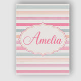 Personalised Name Cute Pastel Horizontal Custom  Unique Gift Idea Elegant Feature Canvas Wall Art Print Decor Picture Ready to Hang