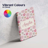 Personalised Name Cute Hand Drawn Floral Custom  Unique Gift Idea Elegant Feature Canvas Wall Art Print Decor Picture Ready to Hang
