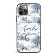 Vintage Toile Pastoral Countryside Village Scene Custom Name Protective Phone Case Mobile Cover Durable Everyday Smartphone Shock Resistant