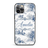 Vintage Toile Pastoral Countryside Village Scene Custom Name Protective Phone Case Mobile Cover Durable Everyday Smartphone Shock Resistant