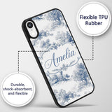 Vintage Toile Pastoral Countryside Village Scene Custom Name Protective Phone Case Mobile Cover Durable Everyday Smartphone Shock Resistant