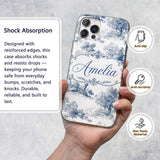 Vintage Toile Pastoral Countryside Village Scene Custom Name Protective Phone Case Mobile Cover Durable Everyday Smartphone Shock Resistant