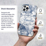 Vintage Toile Classic Village Scenic Landscape Custom Name Protective Phone Case Mobile Cover Durable Everyday Smartphone Shock Resistant