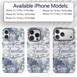 Vintage Toile Classic Village Scenic Landscape Custom Name Protective Phone Case Mobile Cover Durable Everyday Smartphone Shock Resistant