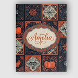 Personalised Name Halloween Patchwork Tiles Custom  Bespoke Interior Contemporary Canvas Wall Art Print Decor Picture Ready to Hang