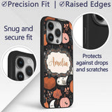 Cute Halloween Cats Pumpkins Moon Night Seamless Custom Name Protective Phone Case Mobile Cover Durable Everyday Smartphone Shock Resistant