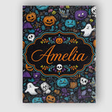 Personalised Name Spooky Halloween Pumpkins Custom  Bespoke Interior Contemporary Canvas Wall Art Print Decor Picture Ready to Hang