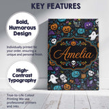 Personalised Name Spooky Halloween Pumpkins Custom  Bespoke Interior Contemporary Canvas Wall Art Print Decor Picture Ready to Hang