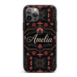 Halloween Haunted House Gothic Floral Seamless Custom Name Protective Phone Case Mobile Cover Durable Everyday Smartphone Shock Resistant