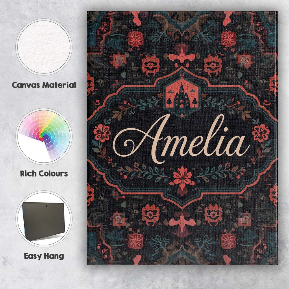 Personalised Name Halloween Haunted House Custom  Unique Gift Idea Elegant Feature Canvas Wall Art Print Decor Picture Ready to Hang