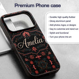 Halloween Haunted House Gothic Floral Seamless Custom Name Protective Phone Case Mobile Cover Durable Everyday Smartphone Shock Resistant