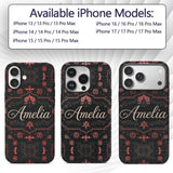 Halloween Haunted House Gothic Floral Seamless Custom Name Protective Phone Case Mobile Cover Durable Everyday Smartphone Shock Resistant