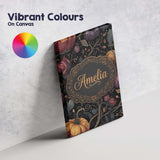 Personalised Name Elegant Autumn Pumpkin Custom  Interior Decorative Contemporary Canvas Wall Art Print Decor Picture Ready to Hang