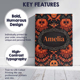 Personalised Name Halloween Skull Floral Custom  Unique Gift Idea Elegant Feature Canvas Wall Art Print Decor Picture Ready to Hang