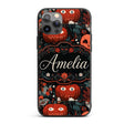 Halloween Black Cat Pumpkin Autumn Printed Design Custom Name Protective Phone Case Mobile Cover Durable Everyday Smartphone Shock Resistant