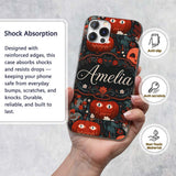 Halloween Black Cat Pumpkin Autumn Printed Design Custom Name Protective Phone Case Mobile Cover Durable Everyday Smartphone Shock Resistant
