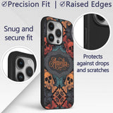 Ornate Skull Floral Symmetry Dark Gothic Seamless Custom Name Protective Phone Case Mobile Cover Durable Everyday Smartphone Shock Resistant