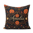 Custom Name Mystic Night Floral Star Moon Botanical Pattern Name Square Filled Cushion Throw Pillow Sofa Bed Home Decor Zip Washable UK Made