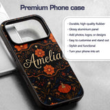 Mystic Night Floral Star Moon Botanical Seamless Custom Name Protective Phone Case Mobile Cover Durable Everyday Smartphone Shock Resistant
