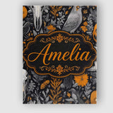 Personalised Name Halloween Skull Raven Custom  Modern Room Accent Elegant Feature Canvas Wall Art Print Decor Picture Ready to Hang