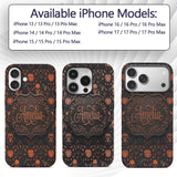 Folk Art Skull Pumpkin Floral Halloween Seamless Custom Name Protective Phone Case Mobile Cover Durable Everyday Smartphone Shock Resistant