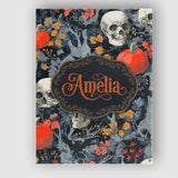 Personalised Name Dark Forest Skull Pumpkin Custom  Bespoke Interior Contemporary Canvas Wall Art Print Decor Picture Ready to Hang