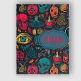 Personalised Name Spooky Halloween Symbols Custom  Unique Gift Idea Elegant Feature Canvas Wall Art Print Decor Picture Ready to Hang
