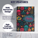 Personalised Name Spooky Halloween Symbols Custom  Unique Gift Idea Elegant Feature Canvas Wall Art Print Decor Picture Ready to Hang