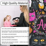 Cute Halloween Cat Swan Pumpkin Magic Seamless Pattern Name Unique  Personalised Custom Name Super Soft Fleece Blanket Bed Sofa Throw