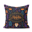 Custom Name Mystic Floral Dark Garden Seamless Pattern Name Cute Square Filled Cushion Throw Pillow Sofa Bed Home Decor Zip Washable UK Made