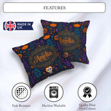 Custom Name Mystic Floral Dark Garden Seamless Pattern Name Cute Square Filled Cushion Throw Pillow Sofa Bed Home Decor Zip Washable UK Made