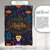 Mystic Floral Skull Dark Garden Seamless Pattern Name Cute Unique  Personalised Custom Name Super Soft Fleece Blanket Bed Sofa Throw