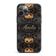 Elegant Gothic Pumpkin Ornate Seamless Pattern Custom Name Protective Phone Case Mobile Cover Durable Everyday Smartphone Shock Resistant