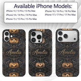 Elegant Gothic Pumpkin Ornate Seamless Pattern Custom Name Protective Phone Case Mobile Cover Durable Everyday Smartphone Shock Resistant