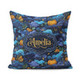 Custom Name Abstract Blue Pumpkin Fantasy Landscape Pattern Name Square Filled Cushion Throw Pillow Sofa Bed Home Decor Zip Washable UK Made