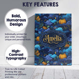 Personalised Name Abstract Blue Pumpkin Custom  Modern Room Accent Elegant Feature Canvas Wall Art Print Decor Picture Ready to Hang