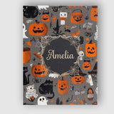 Personalised Name Cute Halloween Ghost Custom  Modern Room Accent Elegant Feature Canvas Wall Art Print Decor Picture Ready to Hang