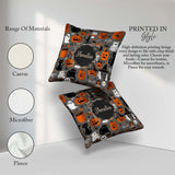 Custom Name Halloween Ghost Pumpkin Witch Seamless Pattern Name Square Filled Cushion Throw Pillow Sofa Bed Home Decor Zip Washable UK Made