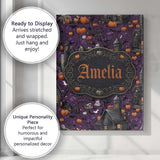 Personalised Name Spooky Haunted Houses Custom  Modern Room Accent Elegant Feature Canvas Wall Art Print Decor Picture Ready to Hang
