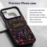 Spooky Haunted Houses Pumpkins Printed Design Custom Name Protective Phone Case Mobile Cover Durable Everyday Smartphone Shock Resistant
