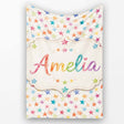 Colorful Watercolor Stars Soft Pastel Seamless Pattern Name Cute  Personalised Custom Name Super Soft Fleece Blanket Bed Sofa Throw