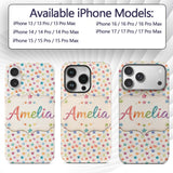 Colorful Watercolor Stars Soft Pastel Seamless Custom Name Protective Phone Case Mobile Cover Durable Everyday Smartphone Shock Resistant