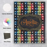 Personalised Name Grunge Rainbow Stripe Custom  Modern Room Accent Elegant Feature Canvas Wall Art Print Decor Picture Ready to Hang