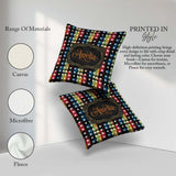 Custom Name Grunge Rainbow Stripe Stars Dark Background Seamless Square Filled Cushion Throw Pillow Sofa Bed Home Decor Zip Washable UK Made